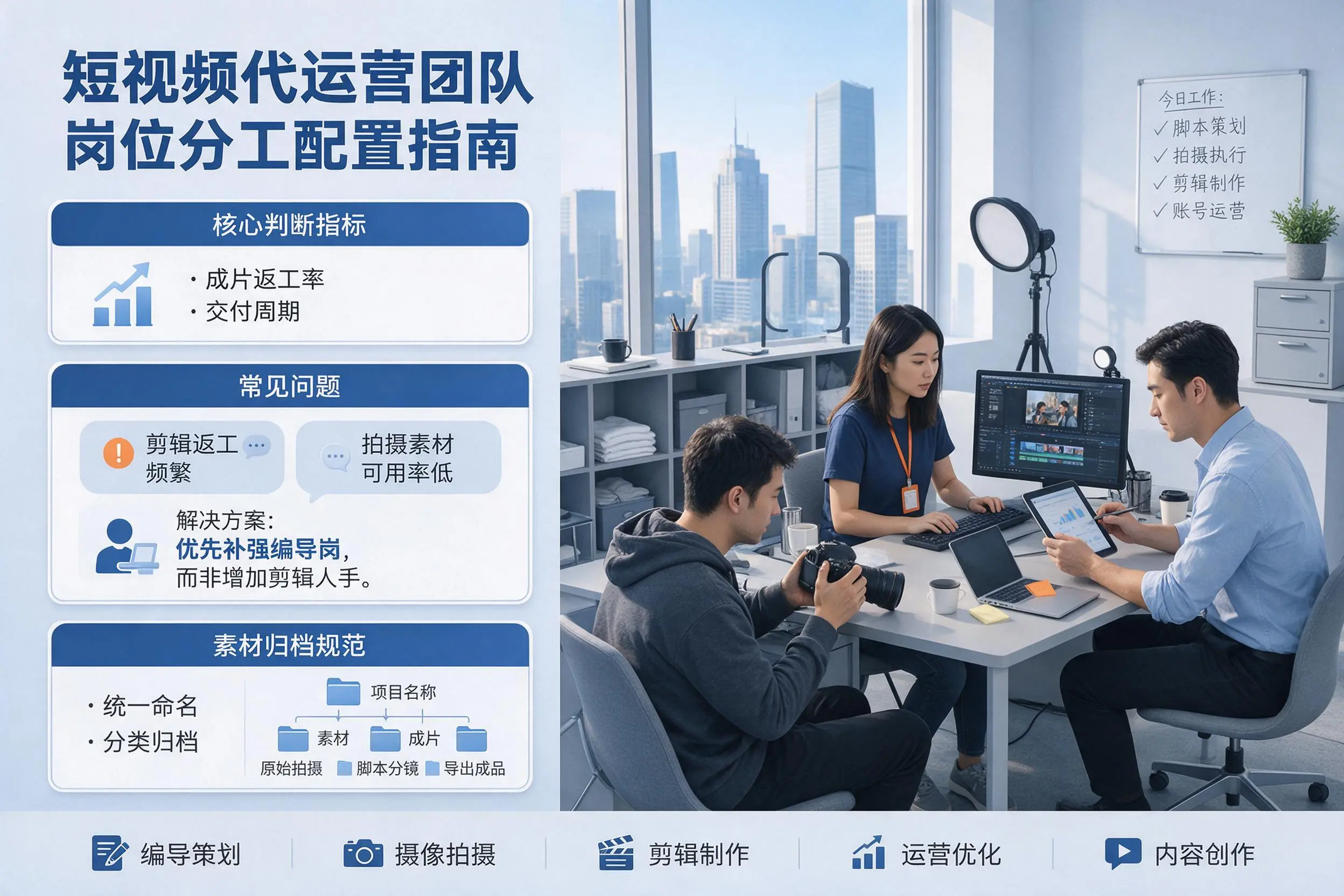 短视频代运营团队如何配置？德宏企业岗位分工科普说明