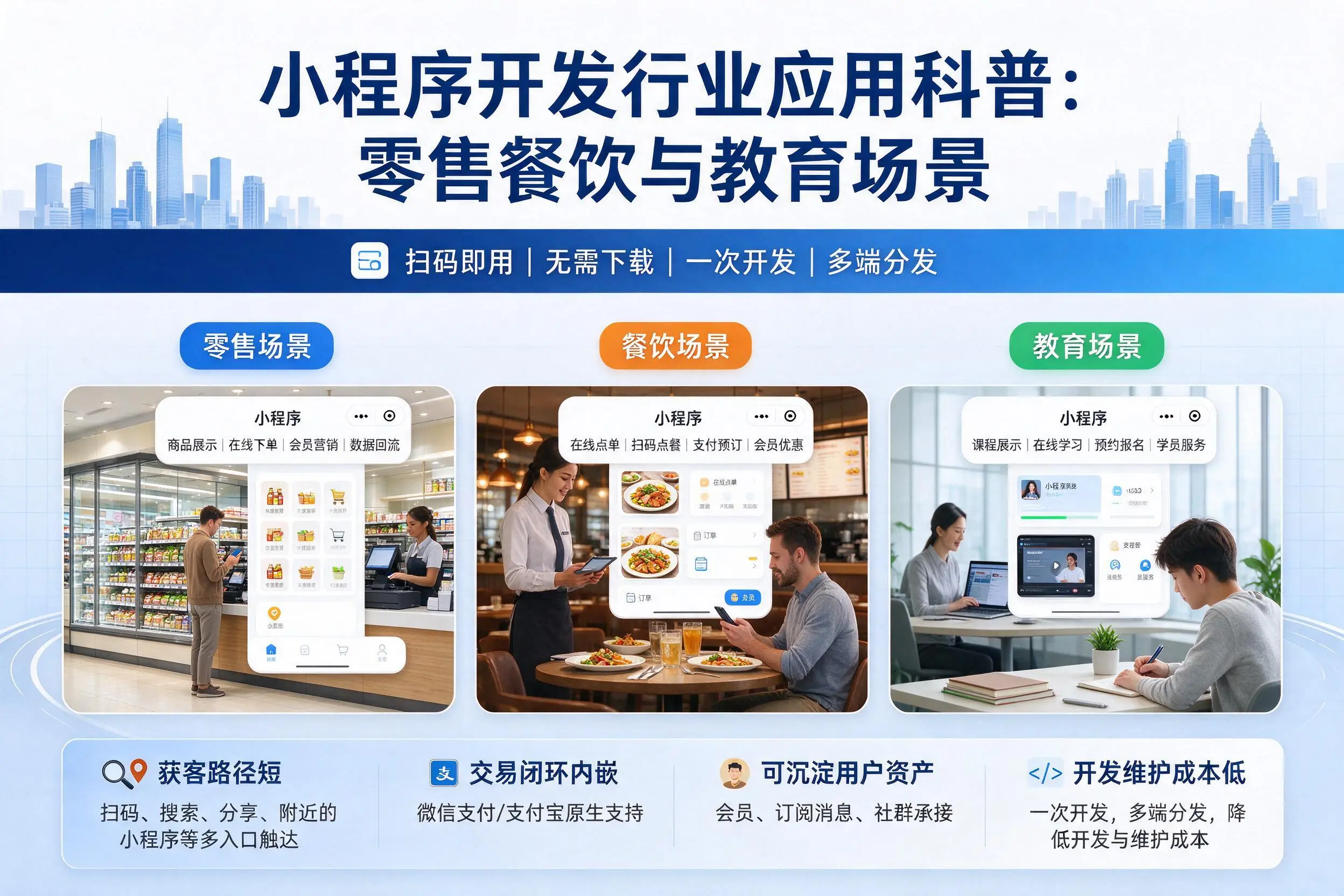 德宏小程序开发行业应用科普:零售餐饮与教育场景