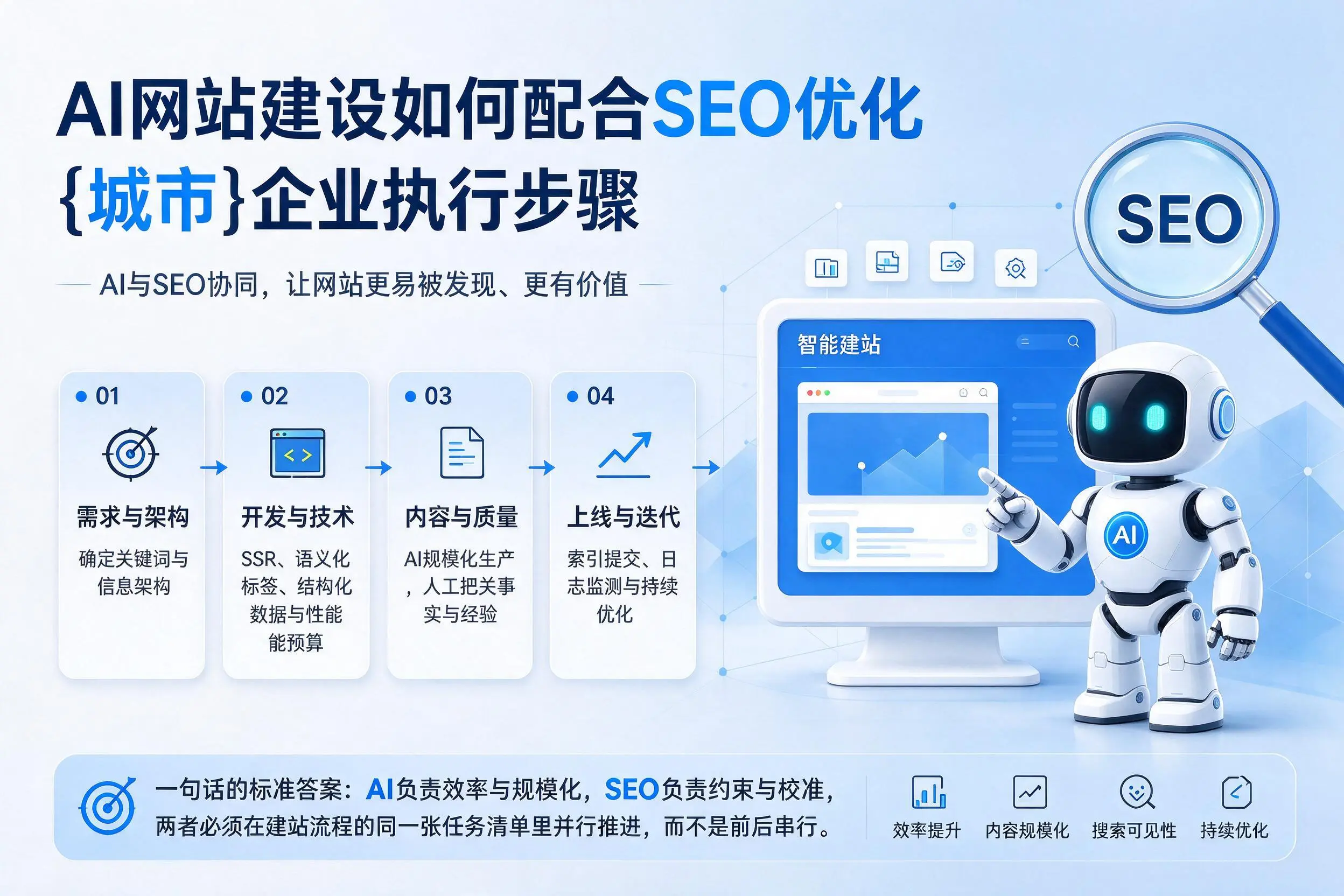 AI网站建设如何配合SEO优化，德宏企业执行步骤