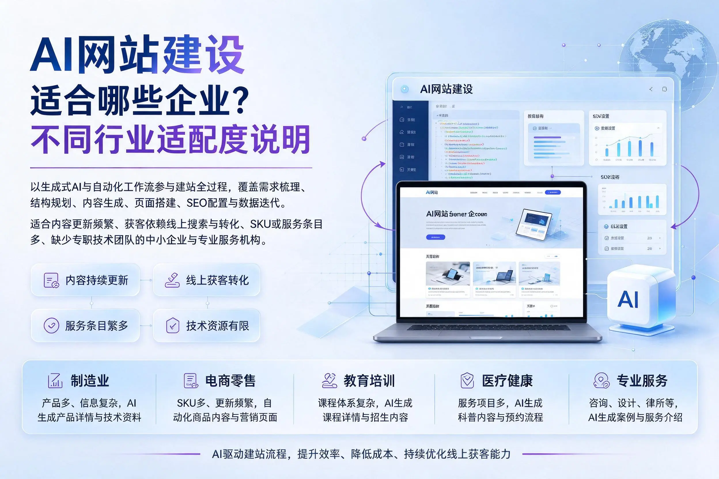 AI网站建设适合哪些企业?德宏不同行业适配度说明